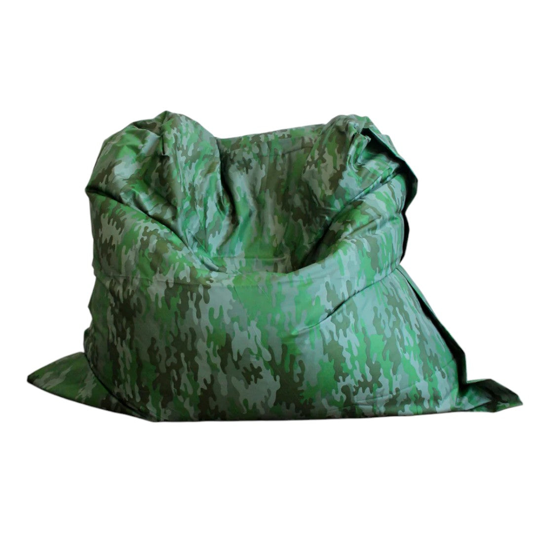 PUFF PERA VERDE CAMUFLADO TELA  IMPERMEABLE 1,40 x 1,40 mt