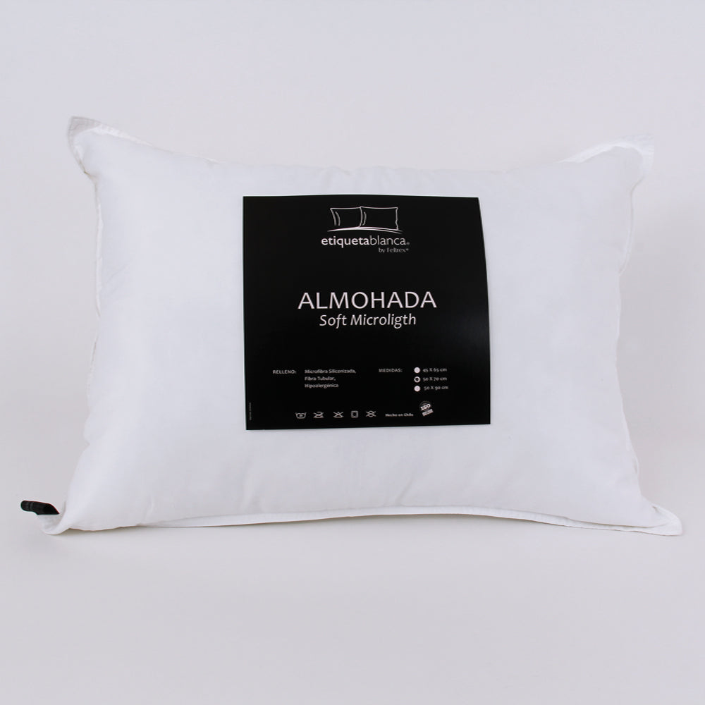 Almohada Etiqueta Blanca Microligth 50 x 70